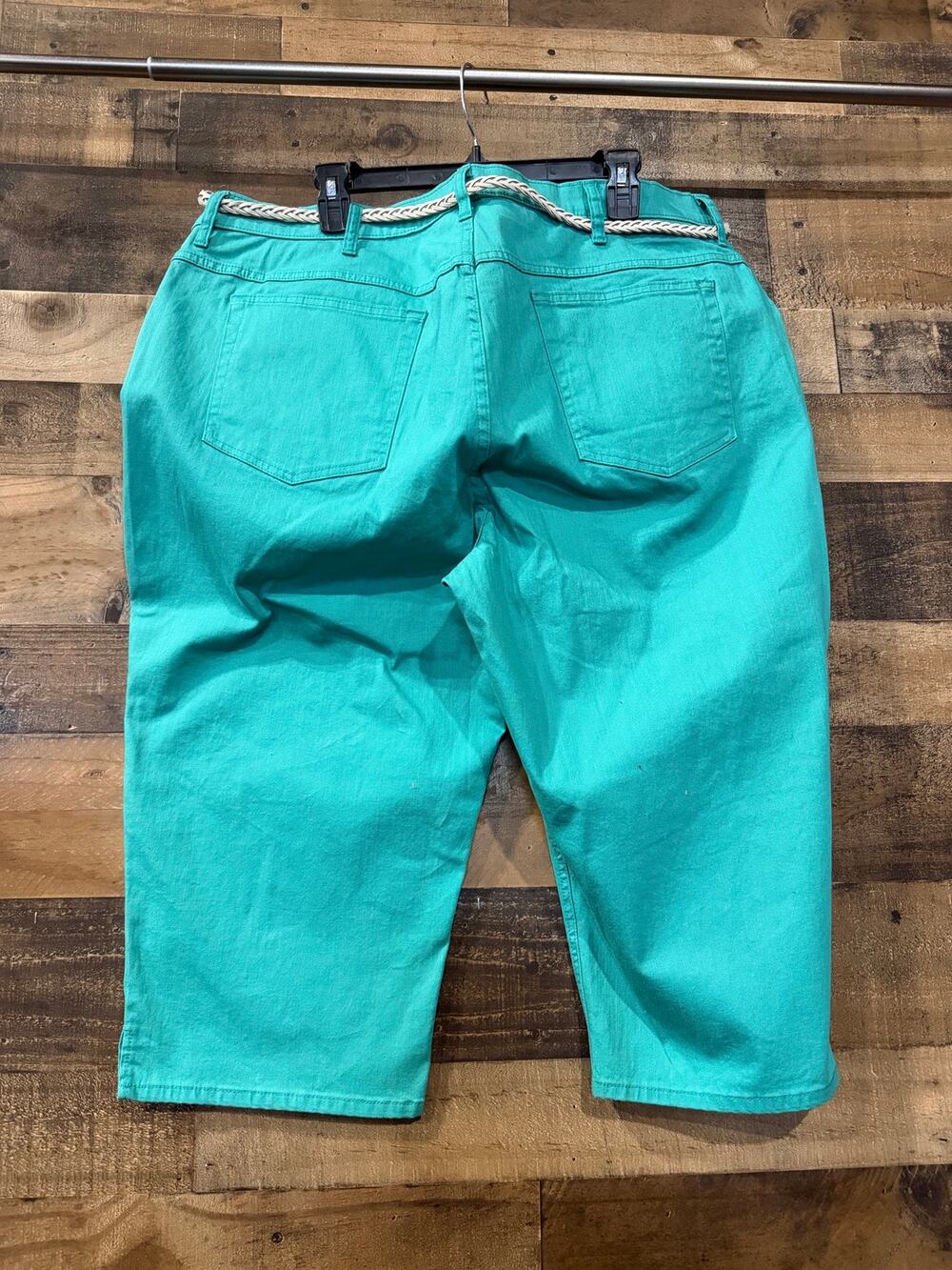 Riders by Lee Slender Stretch Capri Pants -Sz 24W -Medium Teal Green - NWT